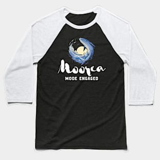 Moorea Mode Engaged Whale Sunset Baseball T-Shirt